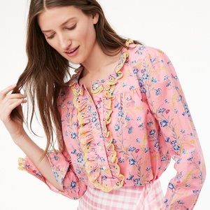 J.Crew Liberty Wheat Bouquet floral print blouse